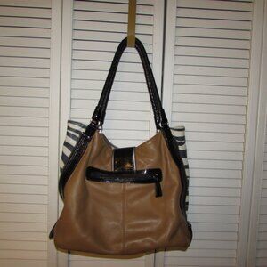 ❤️BRIGHTON Fashionista City Dovima Brown Leather Black Zebra Shoulder Bag Purse